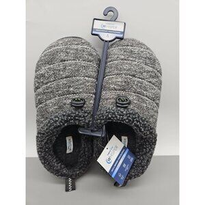 TheraPedic Whisper Mens Memory Foam Slippers Grey Tone Size S 7-8 NWT